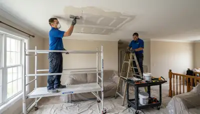 Ceiling water damage repair in Akron, OH home by local water damage restoration team