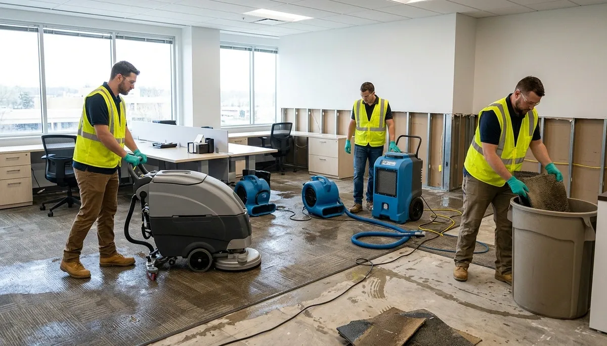 Commercial water damage restoration team serving Akron, OH with 24/7 emergency response