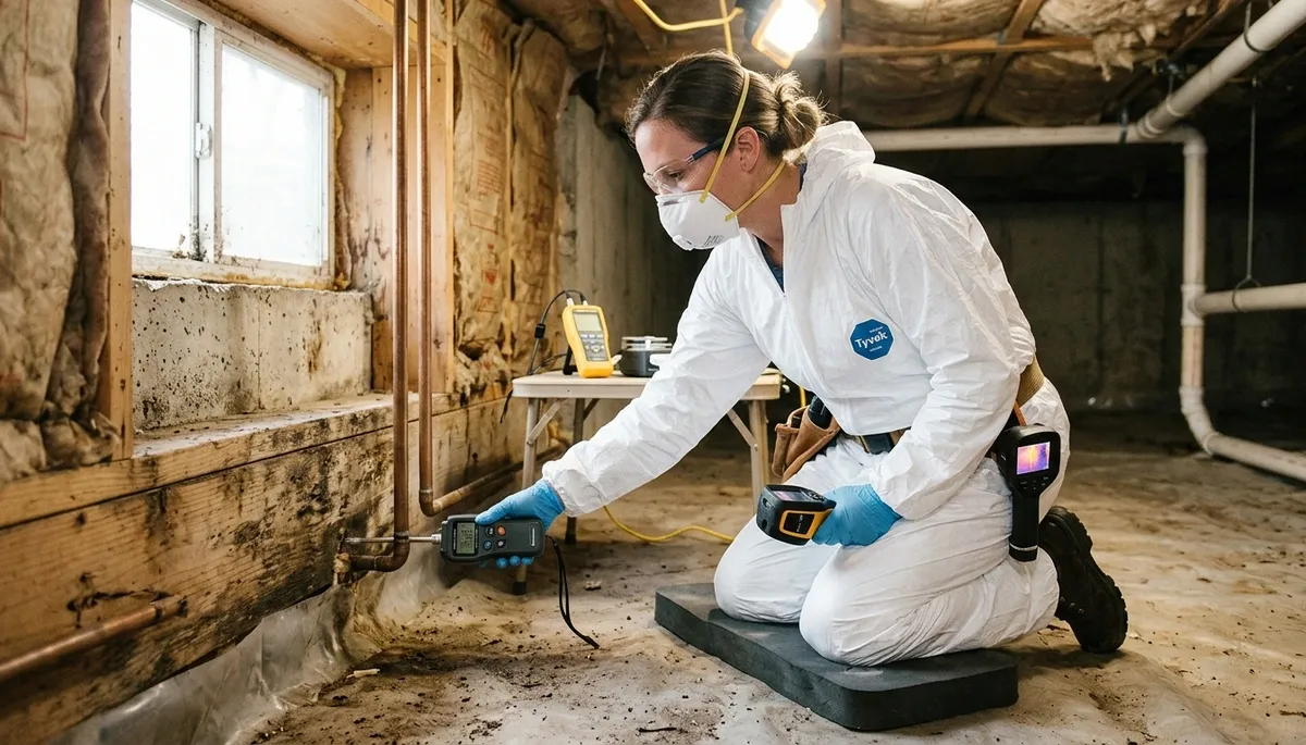 Mold inspection for Akron, OH homes by water damage experts assessing moisture issues