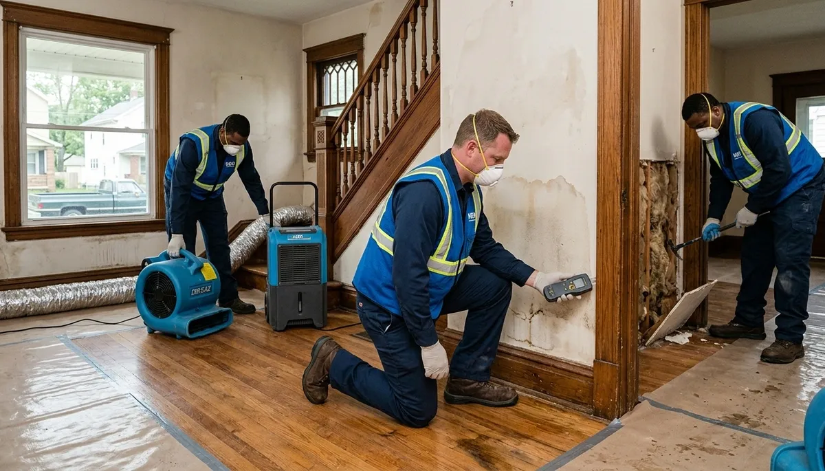Water damage restoration team serving Akron, OH for fast water removal and cleanup