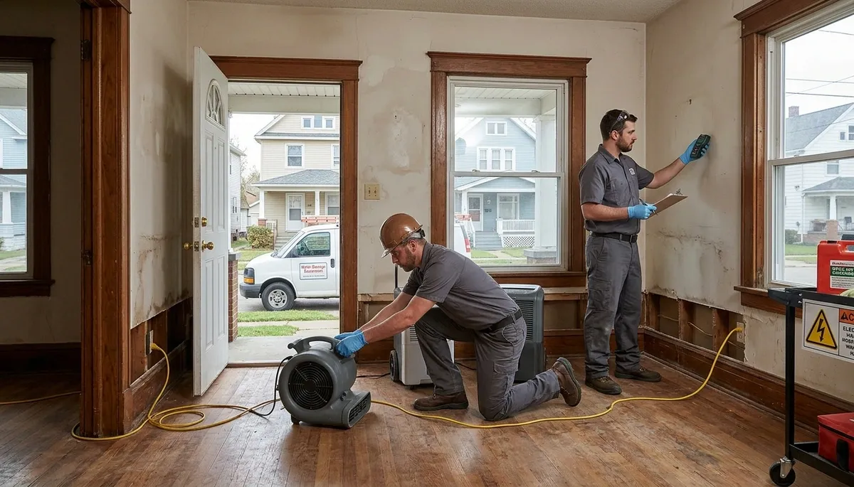 Water damage restoration team serving Akron, OH for fast emergency cleanup and repair