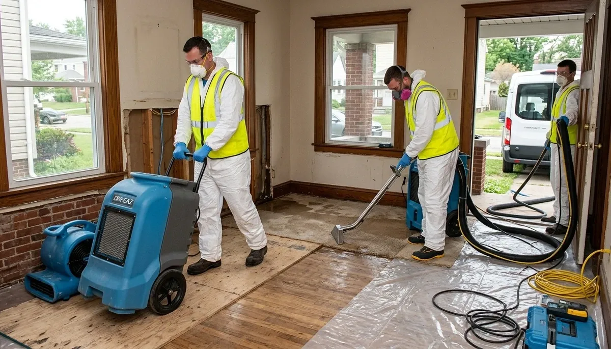 Water damage restoration team in Akron, OH serving homes and businesses