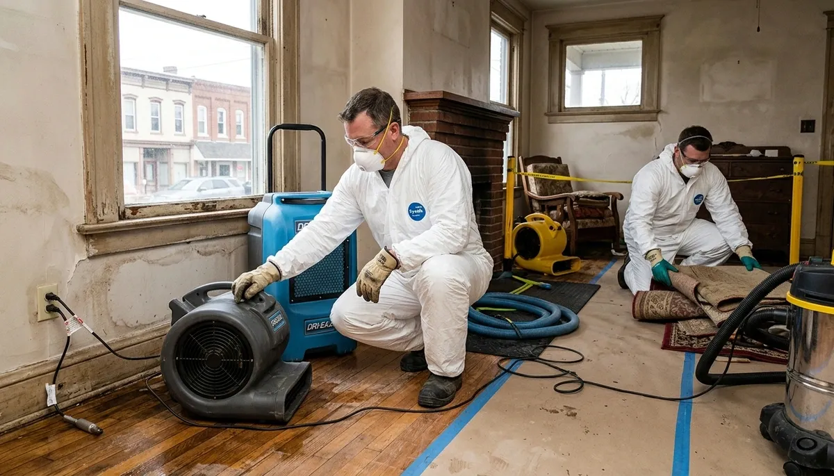 Water damage restoration team in Akron, OH providing fast cleanup and repair services