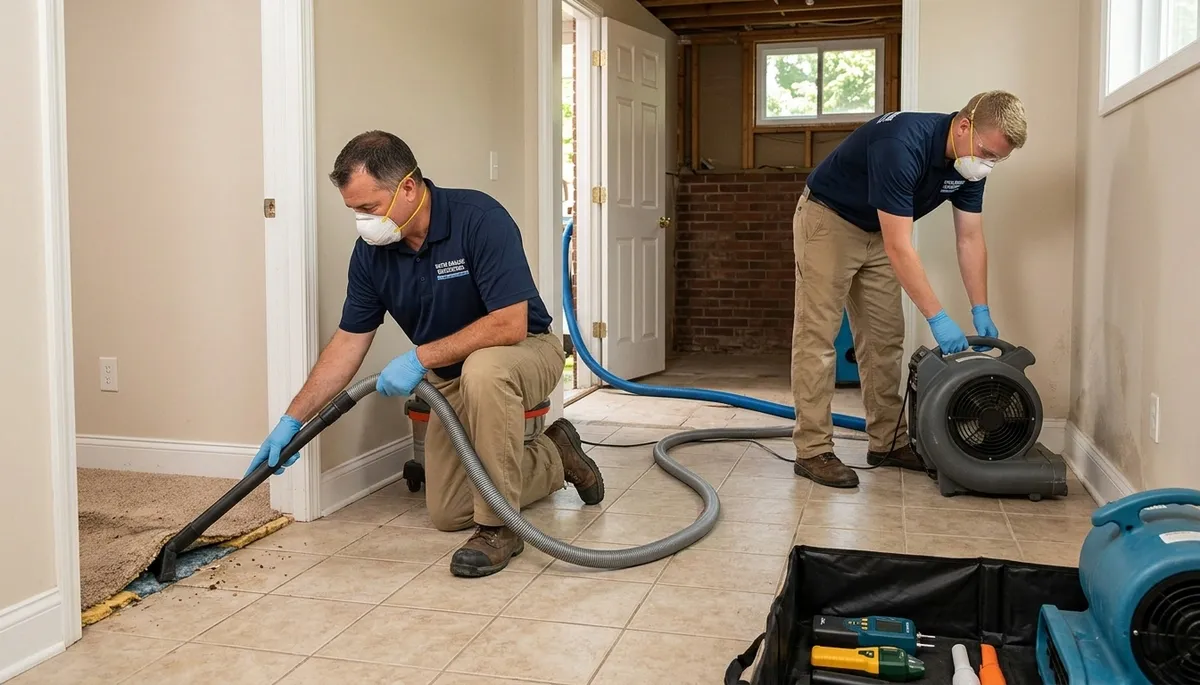 Water damage restoration team serving Akron, OH for emergency cleanup and repair