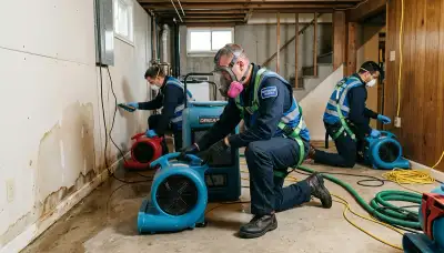 Water damage restoration team in Akron, OH providing emergency cleanup and repair services