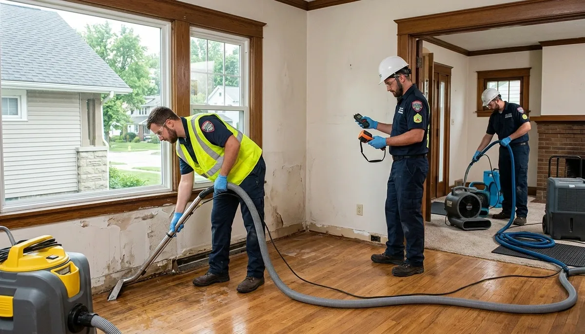 Water damage restoration team serving Akron, OH for fast water extraction and cleanup