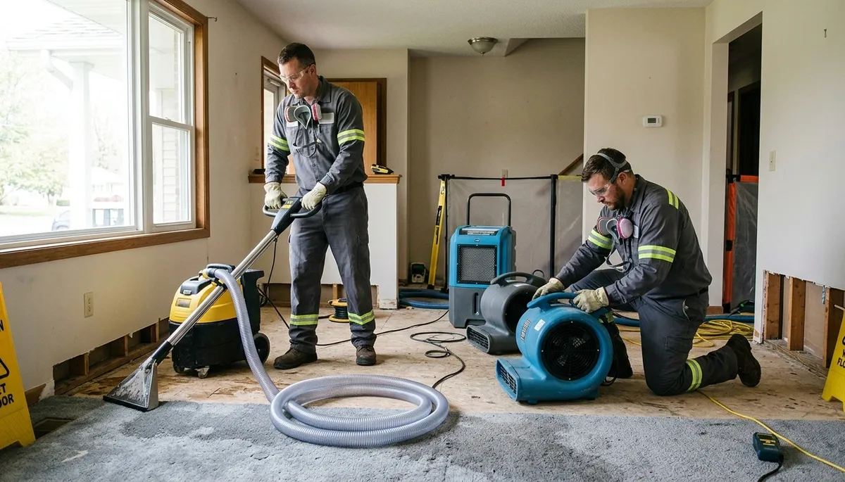 Water damage restoration team serving Akron, OH for fast water cleanup and repair