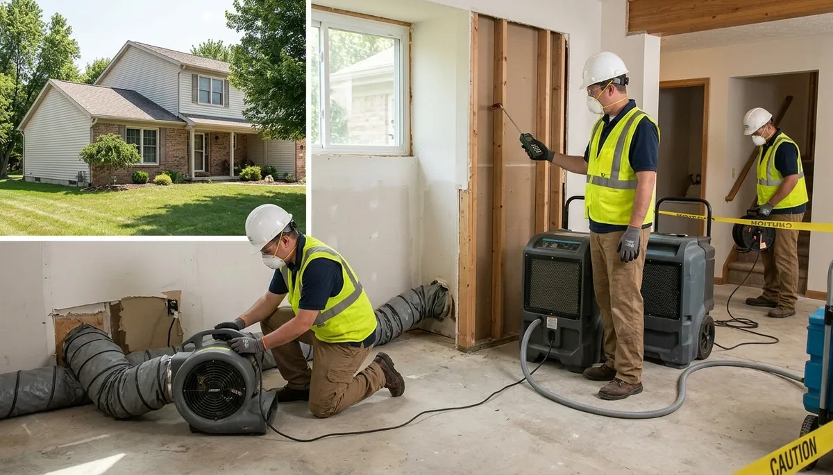 Water damage restoration team serving Akron, OH for emergency cleanup and repair
