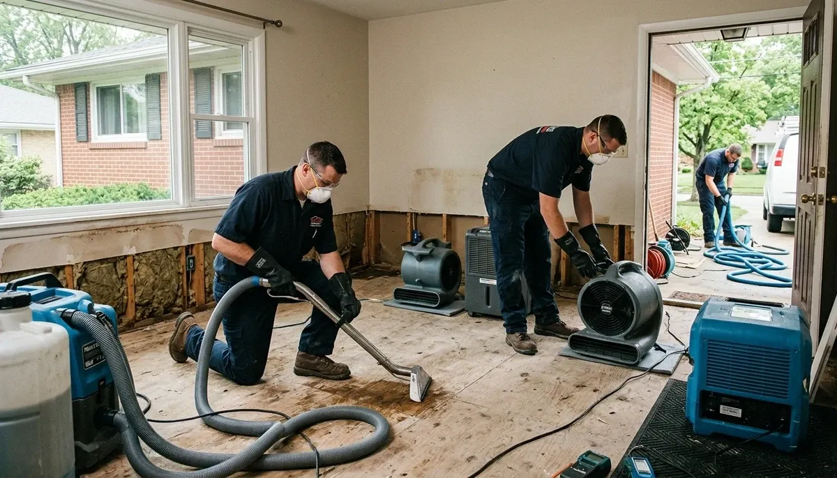 Water damage restoration team serving Akron, OH for residential and commercial cleanup