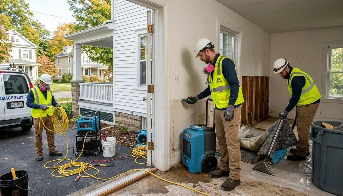 Water damage restoration team serving Akron, OH for fast home and business cleanup