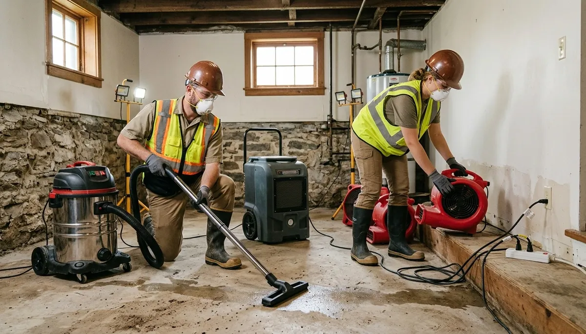 Water damage restoration team serving Akron, OH for fast emergency cleanup and repairs