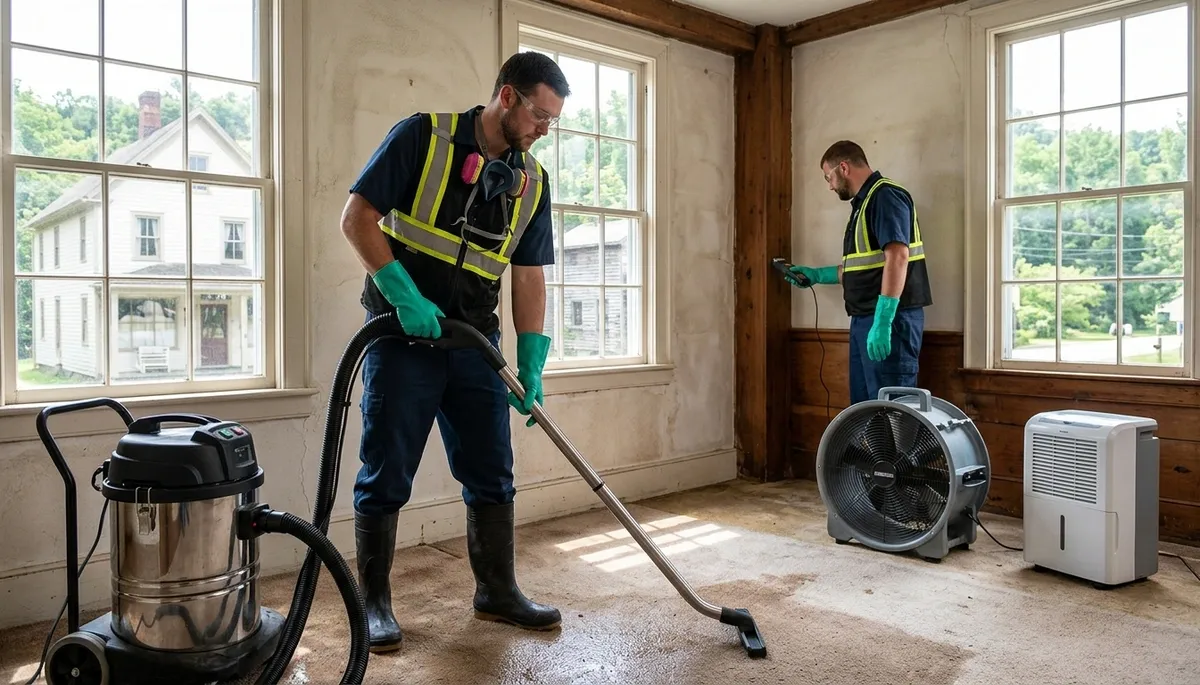 Water damage restoration team serving Akron, OH for emergency cleanup and repairs