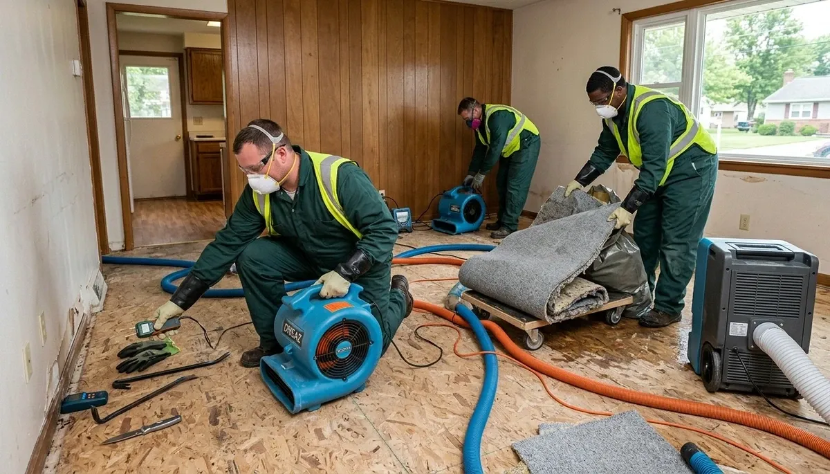Water damage restoration team serving Akron, OH, for fast emergency cleanup and repairs