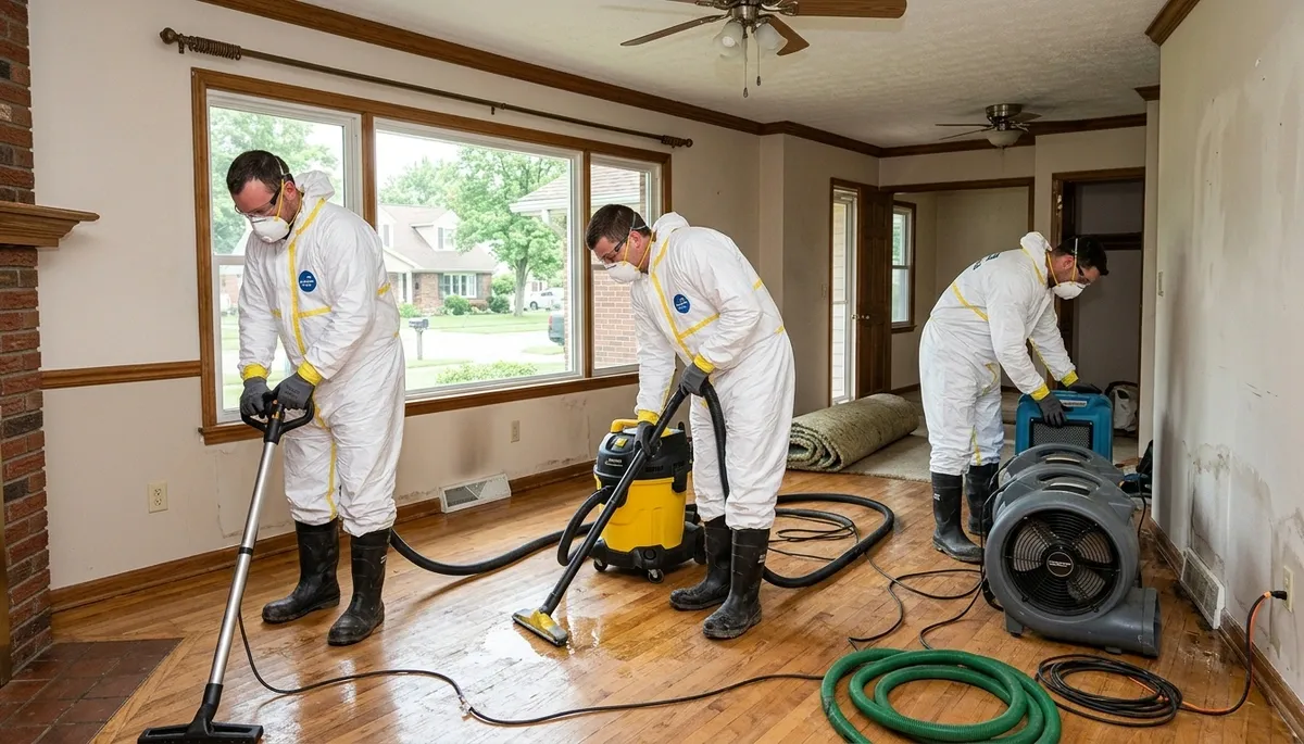 Water damage restoration team serving Akron, OH for emergency cleanup and drying
