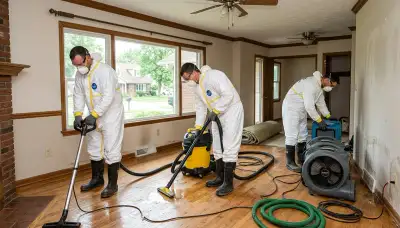 Water damage restoration team serving Akron, OH for emergency cleanup and drying