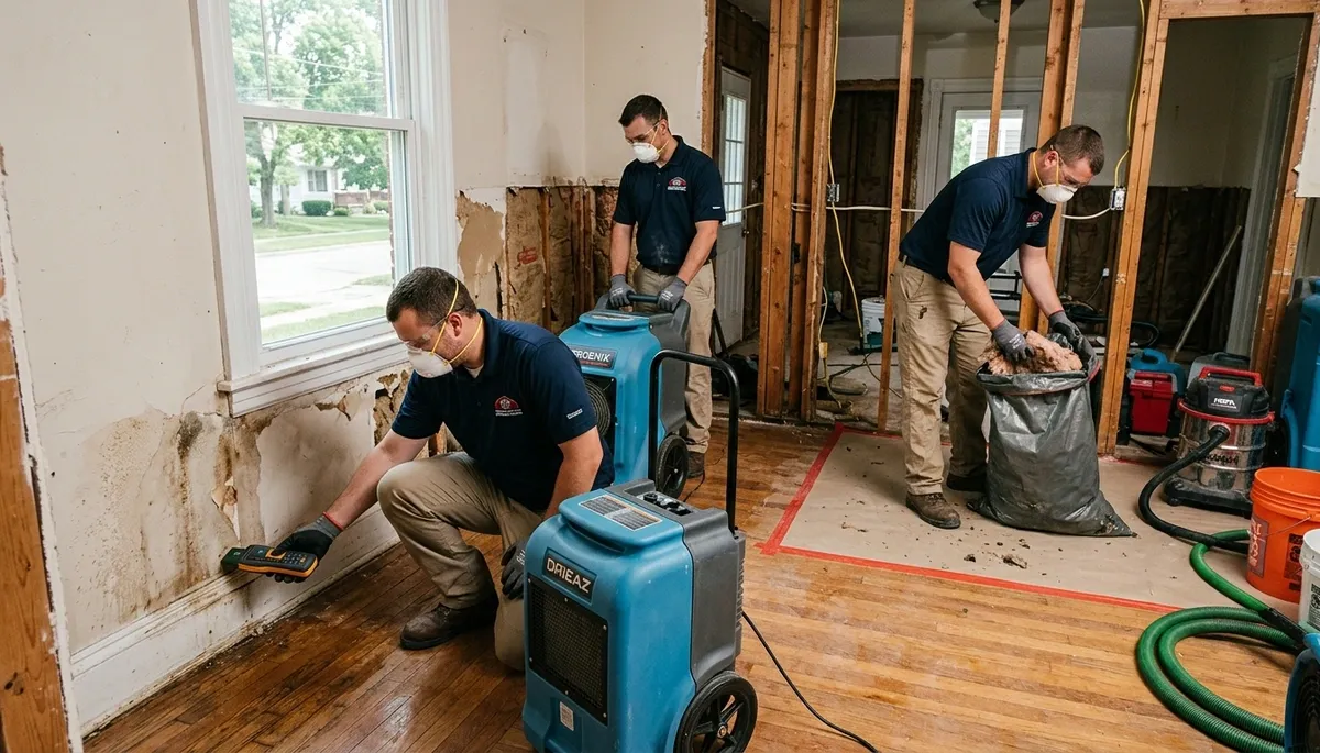 Water damage restoration team serving Akron, OH with professional cleanup and repair services