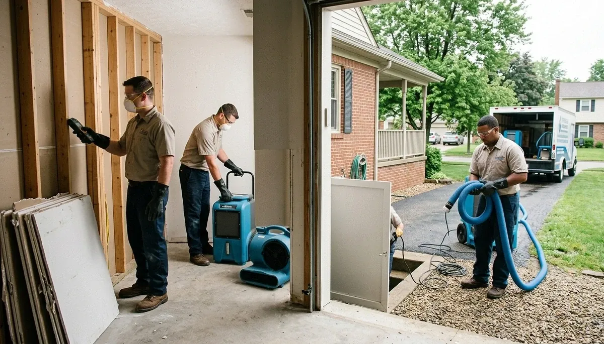 Water damage restoration team serving Akron, OH with professional cleanup and drying services