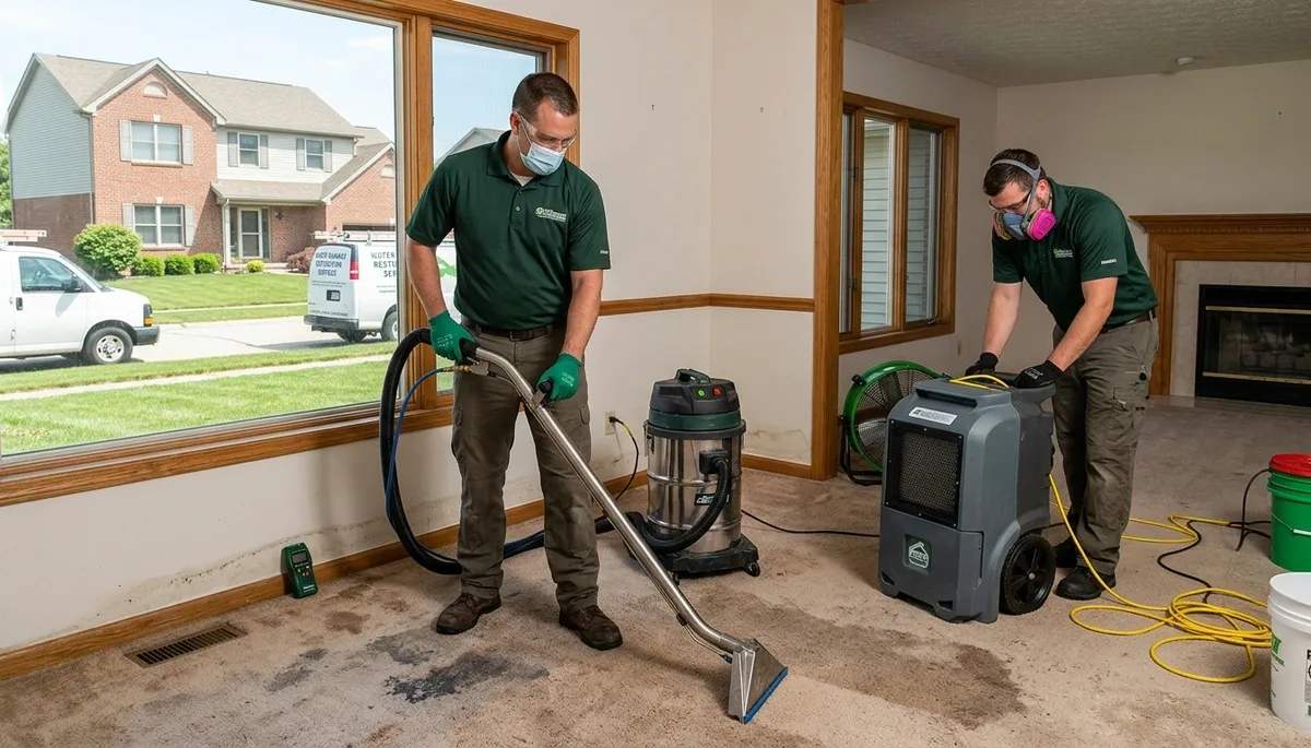 Water damage restoration crew in Akron, OH serving homes and businesses